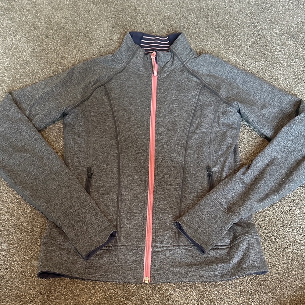 Girls Ivivva Reversible Jacket Grey and Blue